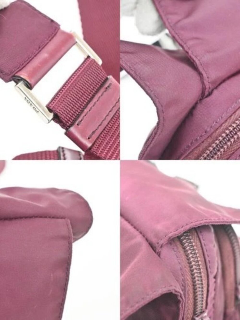 PRADA Logo Tessuto Crossbody Shoulder Bag Nylon Leather Red SHW 73KP542 - Picture 10 of 15